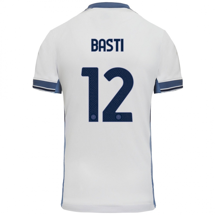 Hombre Camiseta Matteo Basti #12 Blanco Gris 2ª Equipación 2024/25 La Camisa Perú