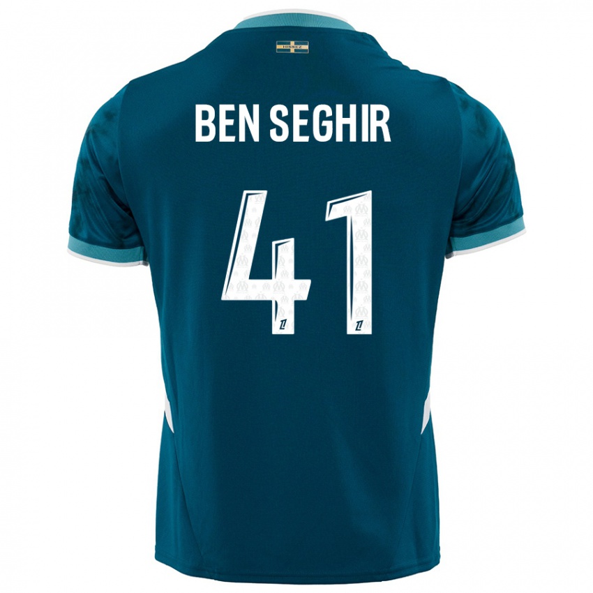 Hombre Camiseta Salim Ben Seghir #41 Azul Turquesa 2ª Equipación 2024/25 La Camisa Perú