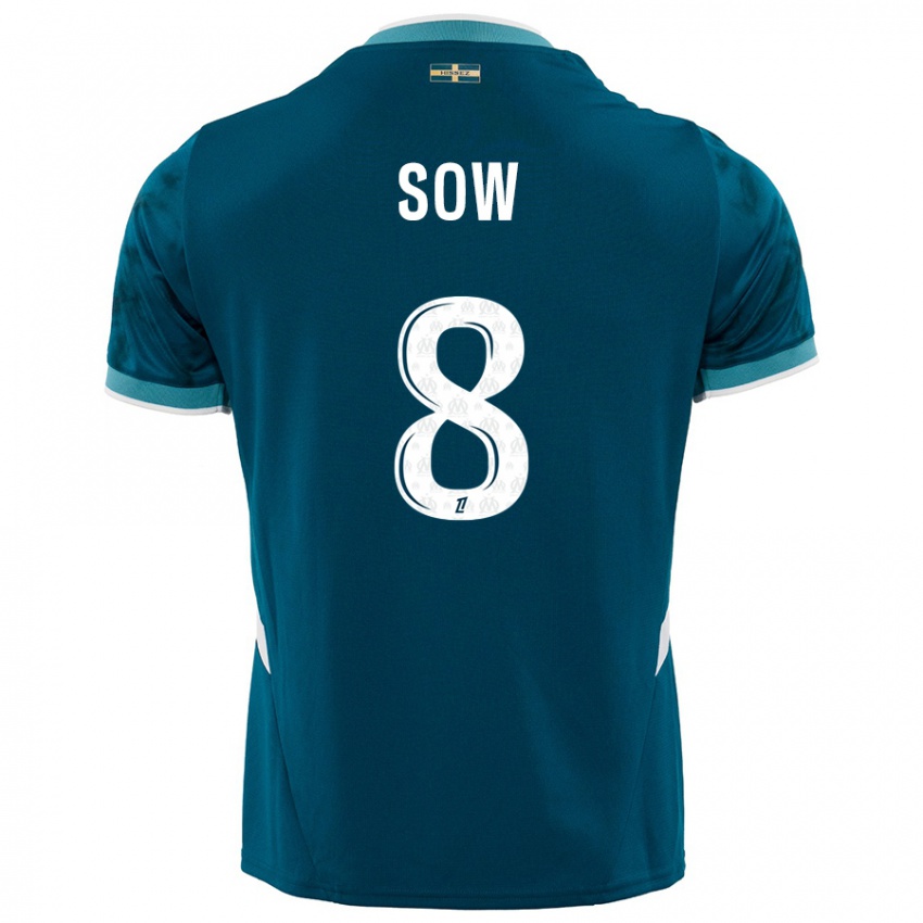 Hombre Camiseta Mbayang Sow #8 Azul Turquesa 2ª Equipación 2024/25 La Camisa Perú