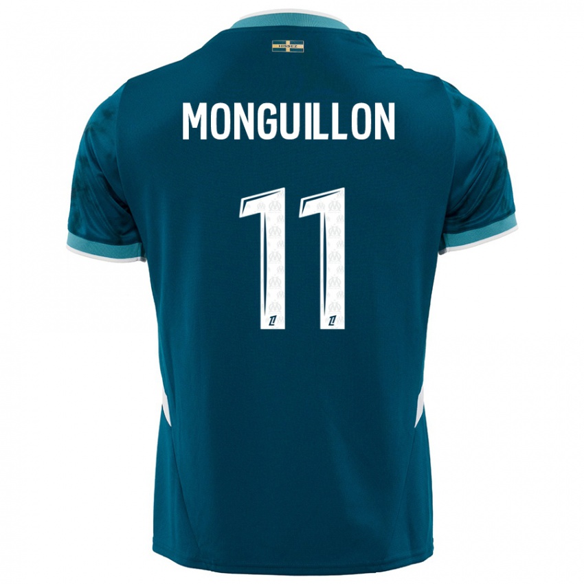 Hombre Camiseta Coralie Monguillon #11 Azul Turquesa 2ª Equipación 2024/25 La Camisa Perú