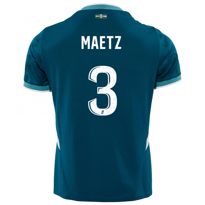 Hombre Camiseta Agathe Maetz #3 Azul Turquesa 2ª Equipación 2024/25 La Camisa Perú