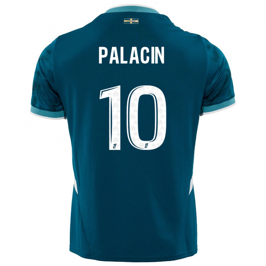 Hombre Camiseta Sara Palacin #10 Azul Turquesa 2ª Equipación 2024/25 La Camisa Perú