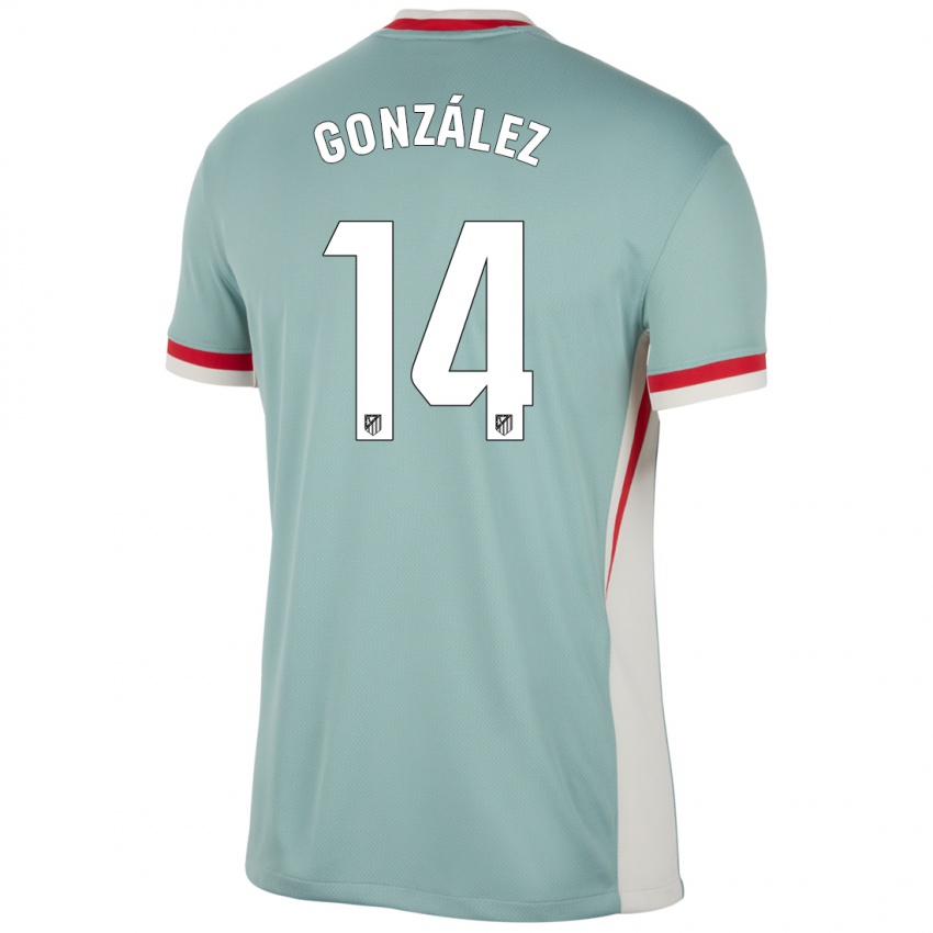 Hombre Camiseta Joaquín González #14 Beige Claro Azul 2ª Equipación 2024/25 La Camisa Perú