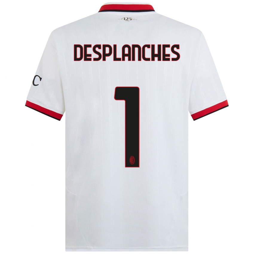 Hombre Camiseta Sebastiano Desplanches #1 Blanco Negro Rojo 2ª Equipación 2024/25 La Camisa Perú