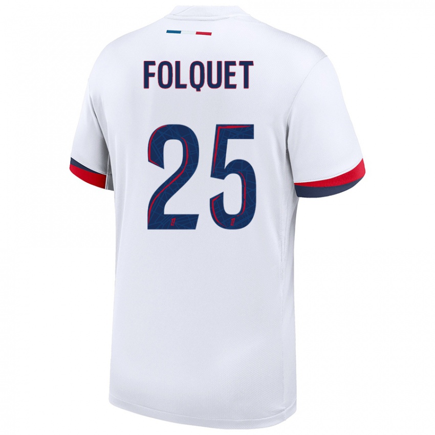 Hombre Camiseta Magnaba Folquet #25 Blanco Azul Rojo 2ª Equipación 2024/25 La Camisa Perú