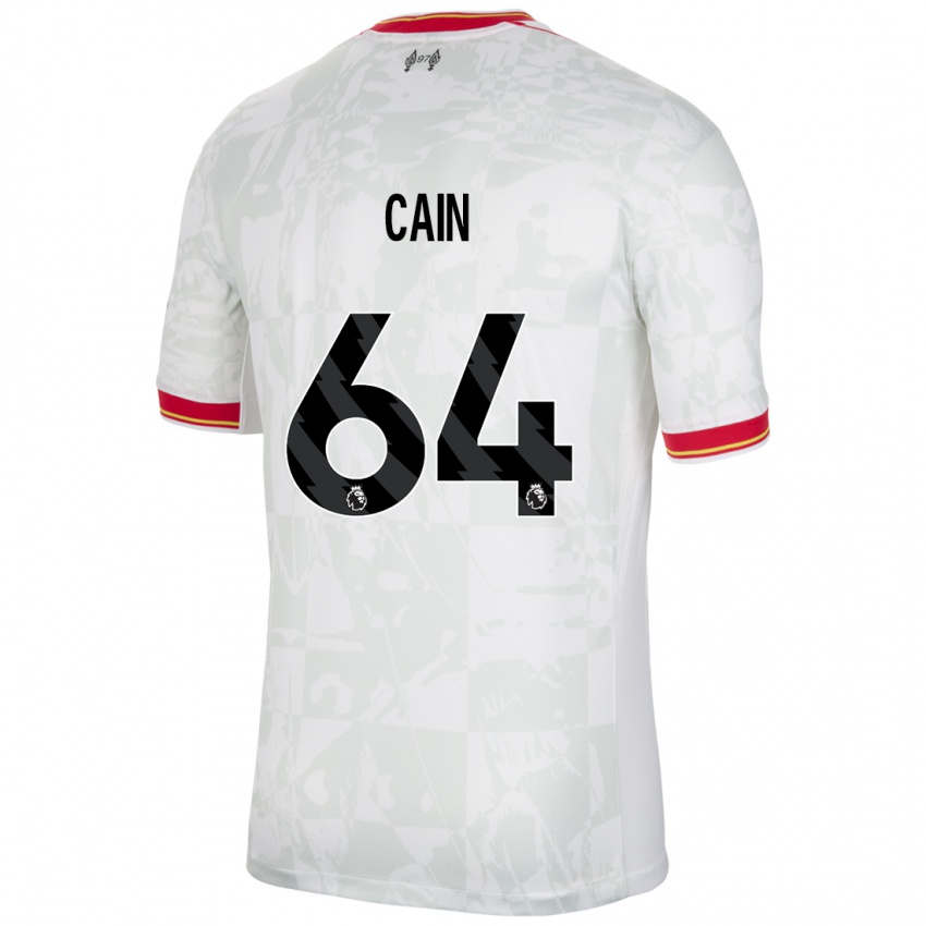 Hombre Camiseta Jake Cain #64 Blanco Rojo Negro Equipación Tercera 2024/25 La Camisa Perú