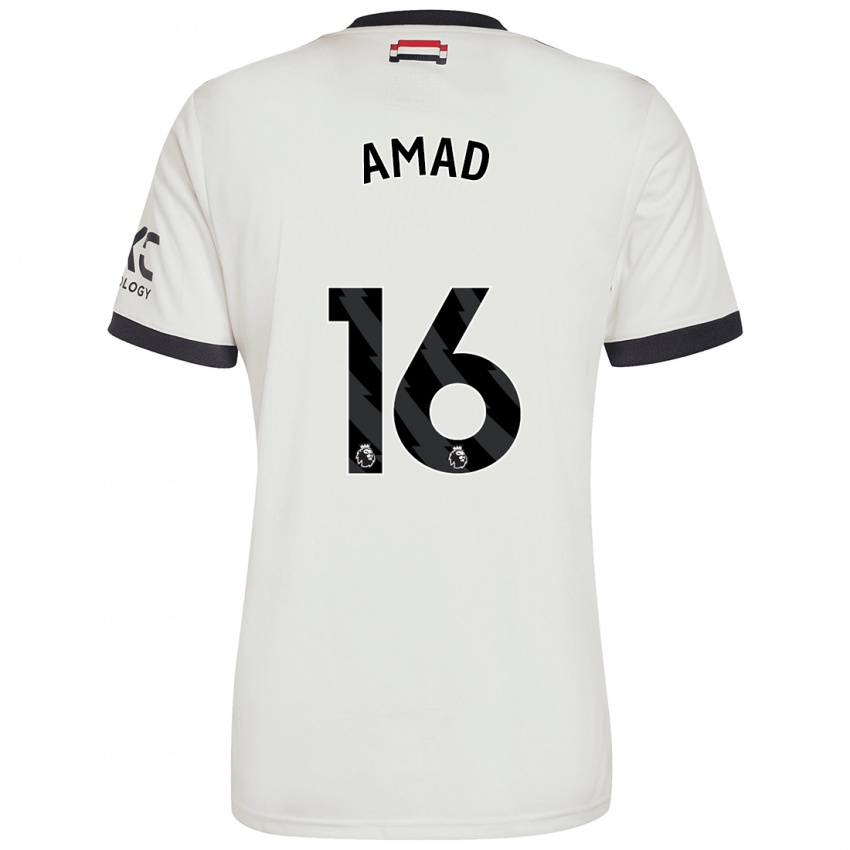 Hombre Camiseta Amad Diallo #16 Blanquecino Equipación Tercera 2024/25 La Camisa Perú