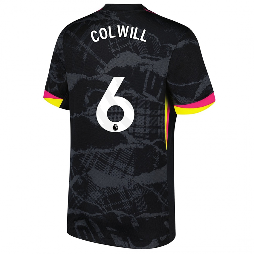 Hombre Camiseta Levi Colwill #6 Negro Rosa Equipación Tercera 2024/25 La Camisa Perú