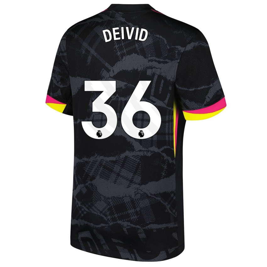 Hombre Camiseta Deivid Washington #36 Negro Rosa Equipación Tercera 2024/25 La Camisa Perú