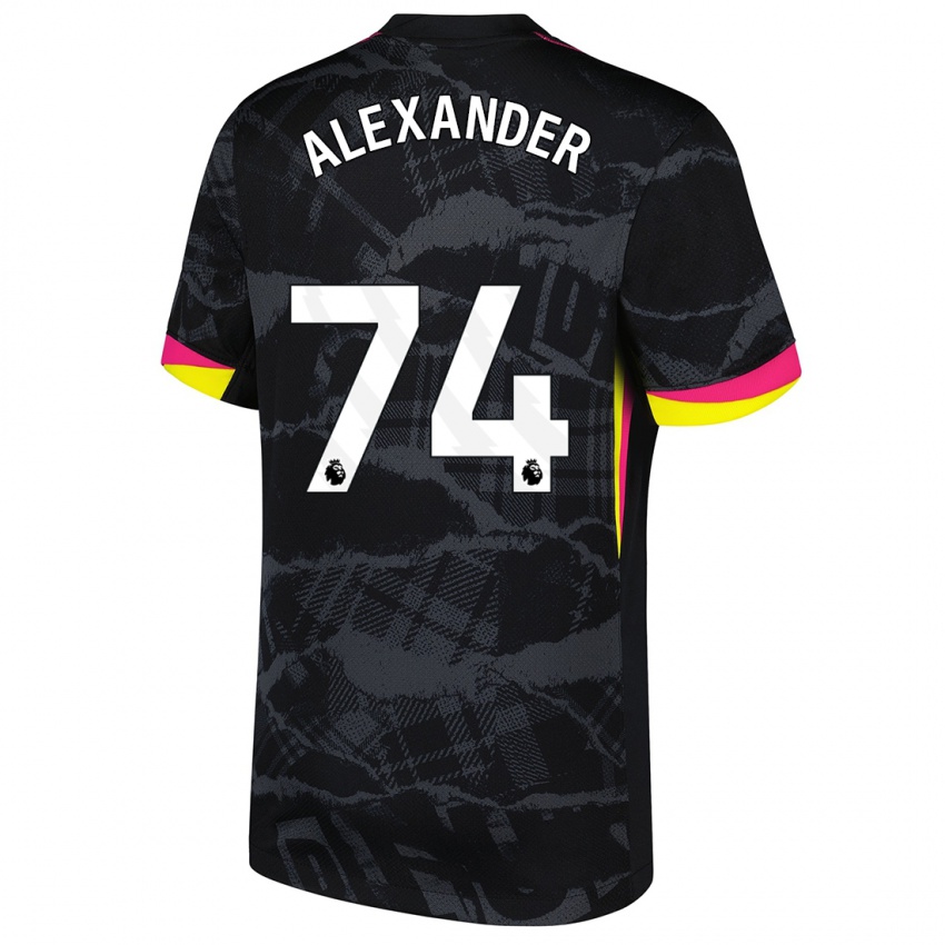 Hombre Camiseta Reiss-Alexander Russell-Denny #74 Negro Rosa Equipación Tercera 2024/25 La Camisa Perú