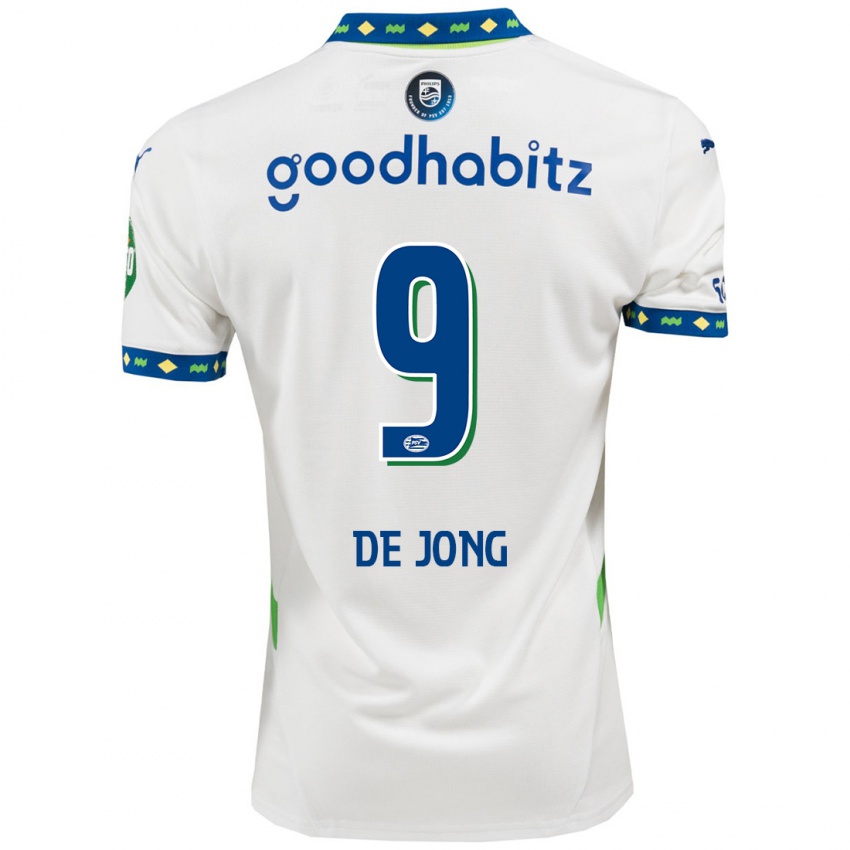 Hombre Camiseta Luuk De Jong #9 Blanco Azul Oscuro Equipación Tercera 2024/25 La Camisa Perú