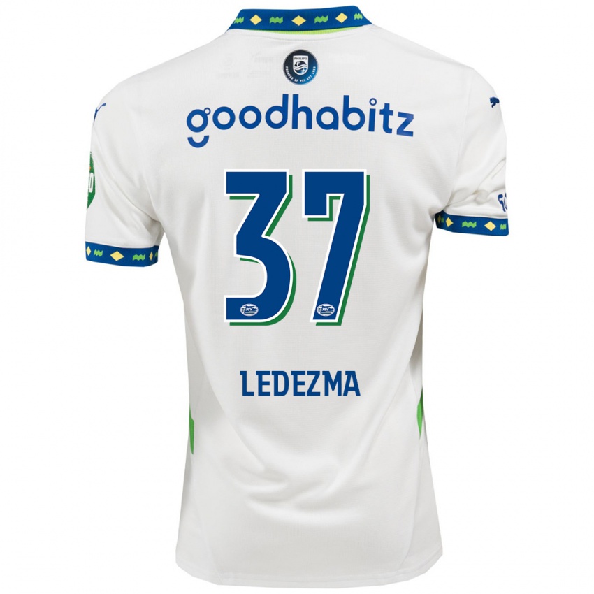 Hombre Camiseta Richard Ledezma #37 Blanco Azul Oscuro Equipación Tercera 2024/25 La Camisa Perú