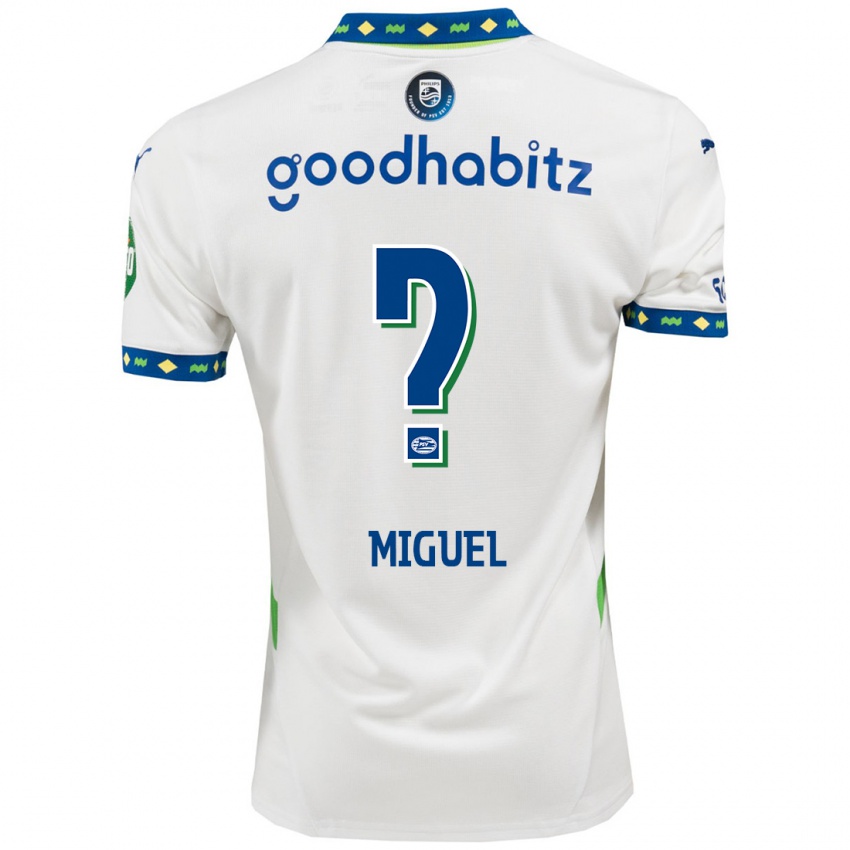 Hombre Camiseta Yani Miguel #0 Blanco Azul Oscuro Equipación Tercera 2024/25 La Camisa Perú