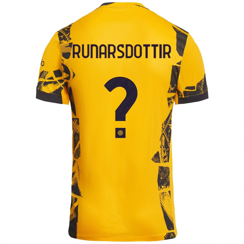 Hombre Camiseta Cecilía Rán Rúnarsdóttir #0 Dorado Negro Equipación Tercera 2024/25 La Camisa Perú