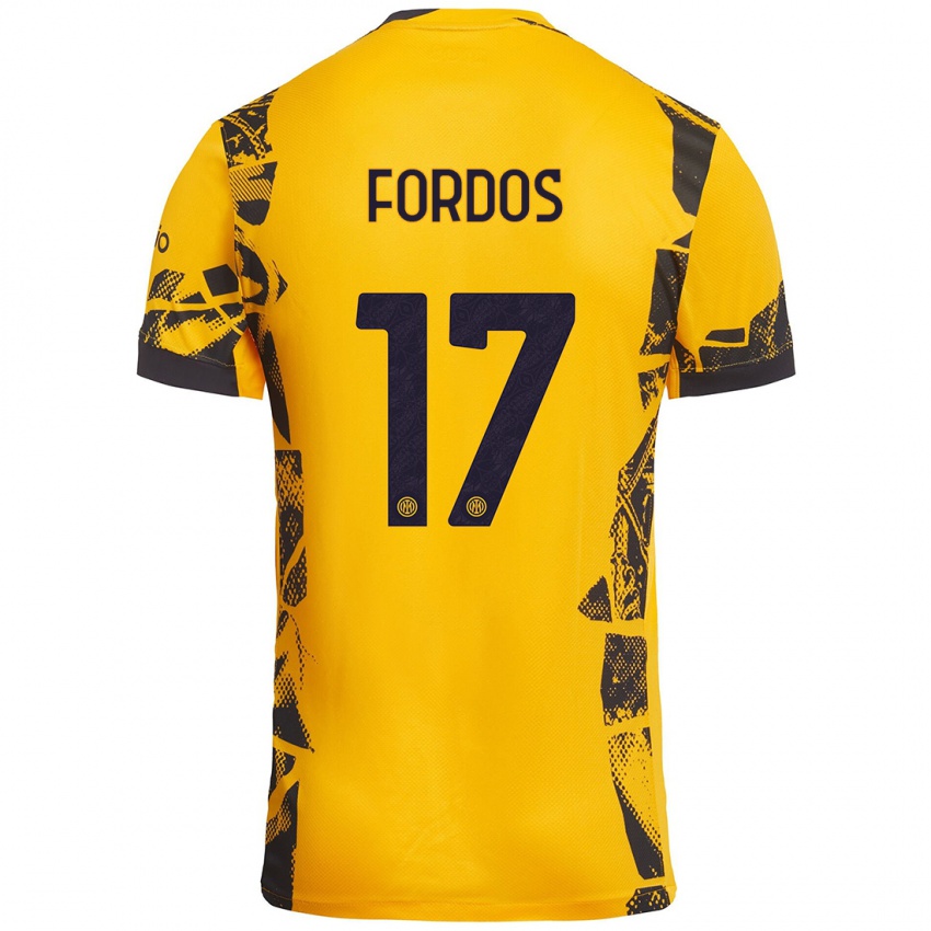 Hombre Camiseta Beatrix Fördős #17 Dorado Negro Equipación Tercera 2024/25 La Camisa Perú