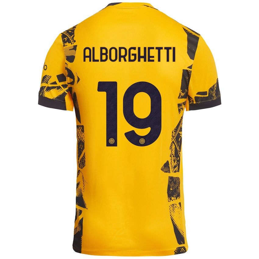 Hombre Camiseta Lisa Alborghetti #19 Dorado Negro Equipación Tercera 2024/25 La Camisa Perú