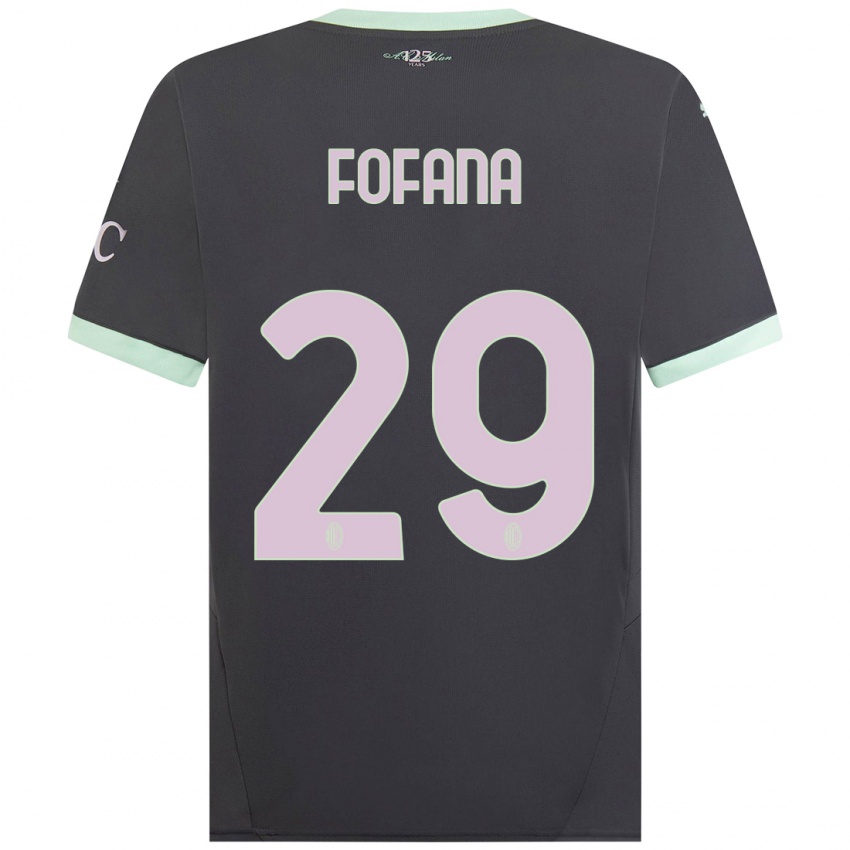 Hombre Camiseta Youssouf Fofana #29 Gris Equipación Tercera 2024/25 La Camisa Perú