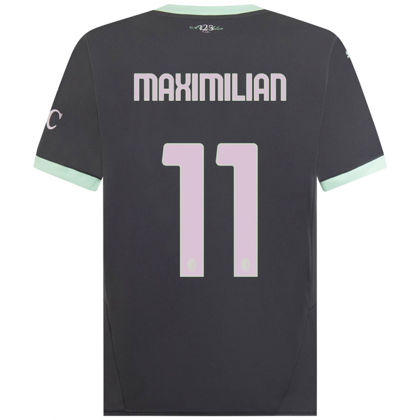 Hombre Camiseta Maximilian Ibrahimović #11 Gris Equipación Tercera 2024/25 La Camisa Perú