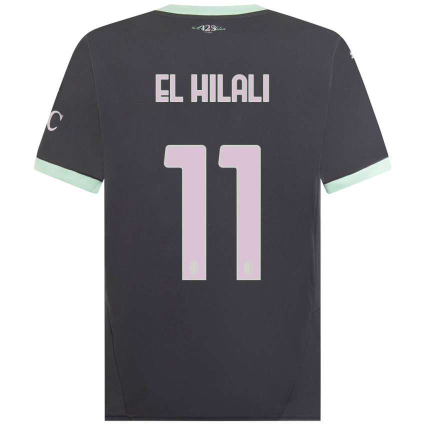 Hombre Camiseta Youns El Hilali #11 Gris Equipación Tercera 2024/25 La Camisa Perú