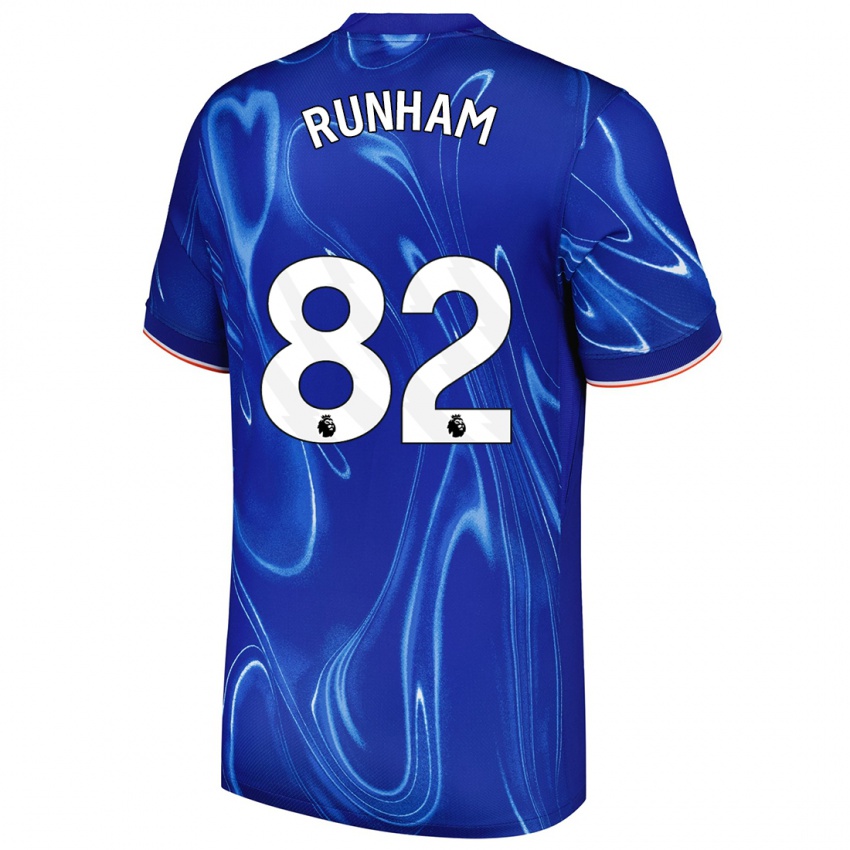 Mujer Camiseta Frankie Runham #82 Azul Blanco 1ª Equipación 2024/25 La Camisa Perú