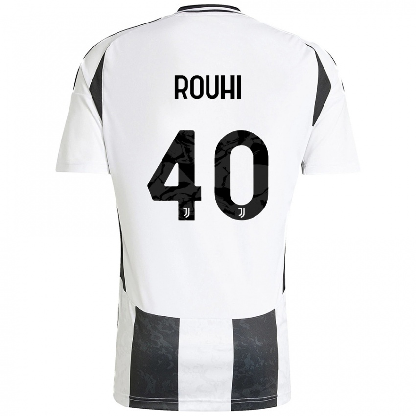 Mujer Camiseta Jonas Rouhi #40 Blanco Negro 1ª Equipación 2024/25 La Camisa Perú