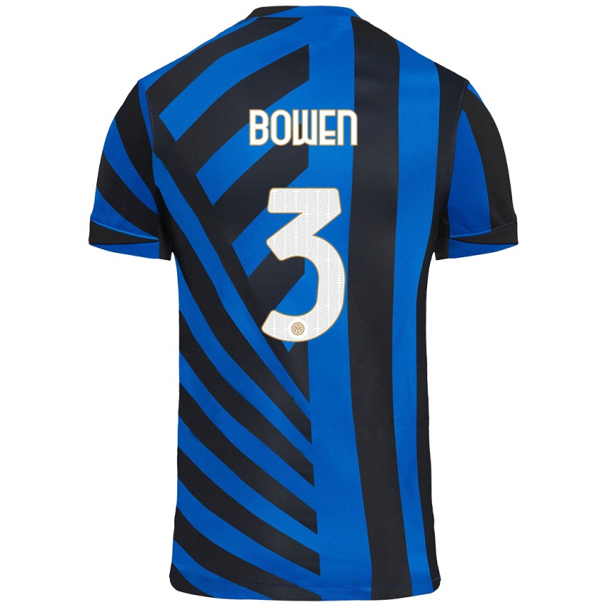 Mujer Camiseta Katie Bowen #3 Azul Negro 1ª Equipación 2024/25 La Camisa Perú