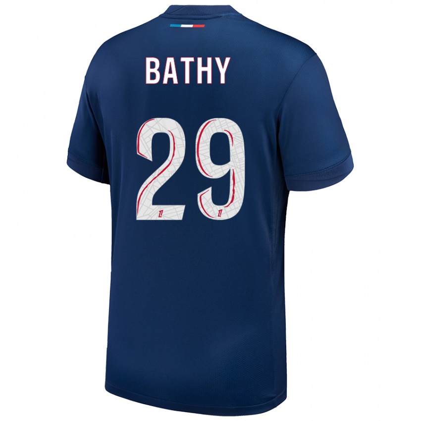 Mujer Camiseta Griedge Mbock Bathy #29 Azul Marino Blanco 1ª Equipación 2024/25 La Camisa Perú