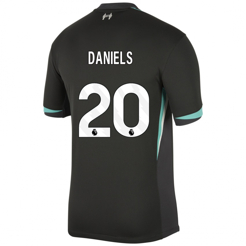 Mujer Camiseta Yana Daniels #20 Negro Antracita Blanco 2ª Equipación 2024/25 La Camisa Perú