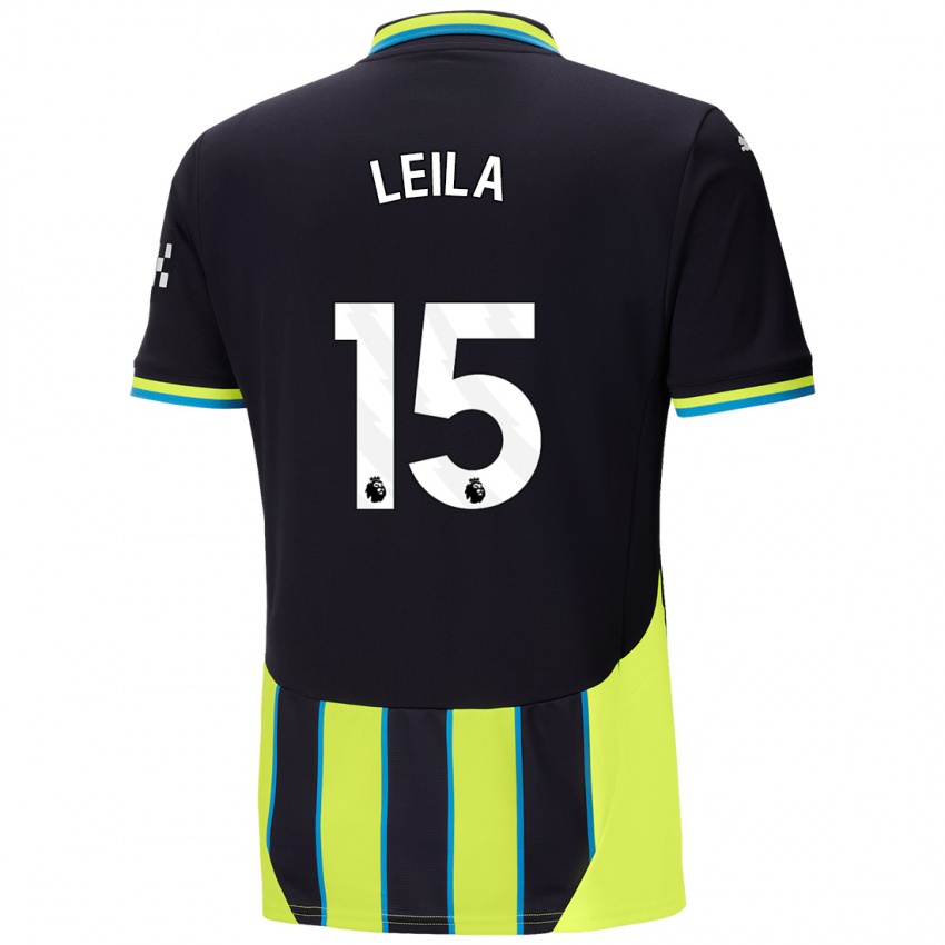 Mujer Camiseta Leila Ouahabi #15 Azul Amarillo 2ª Equipación 2024/25 La Camisa Perú