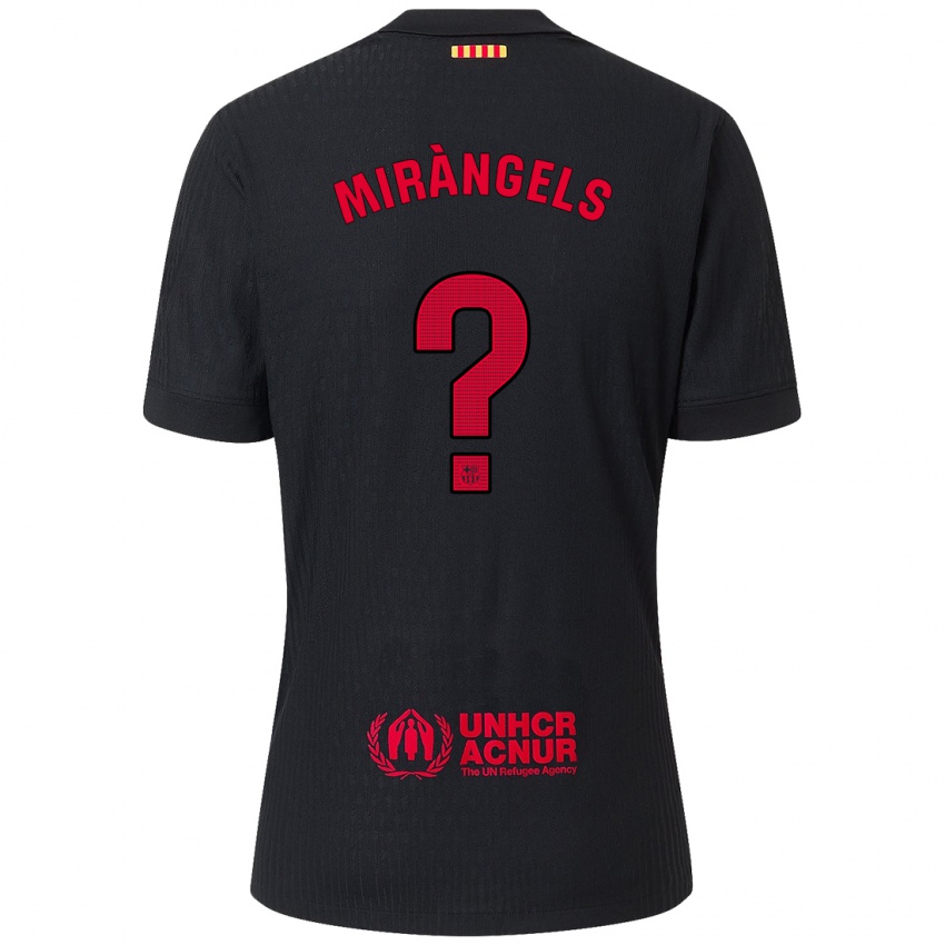 Mujer Camiseta Xavi Miràngels #0 Negro Rojo 2ª Equipación 2024/25 La Camisa Perú