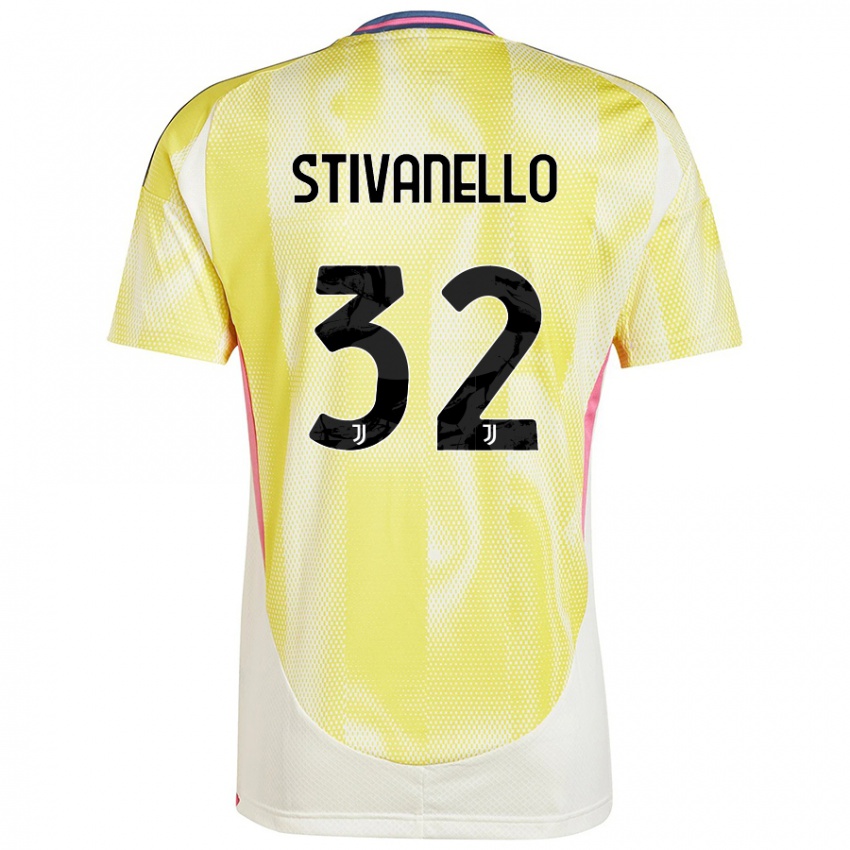 Mujer Camiseta Riccardo Stivanello #32 Amarillo Solar 2ª Equipación 2024/25 La Camisa Perú