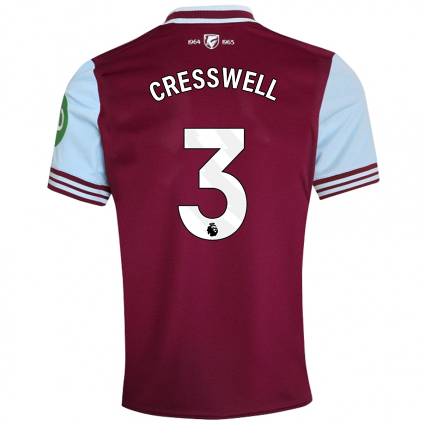 Niño Camiseta Aaron Cresswell #3 Rojo Oscuro 1ª Equipación 2024/25 La Camisa Perú