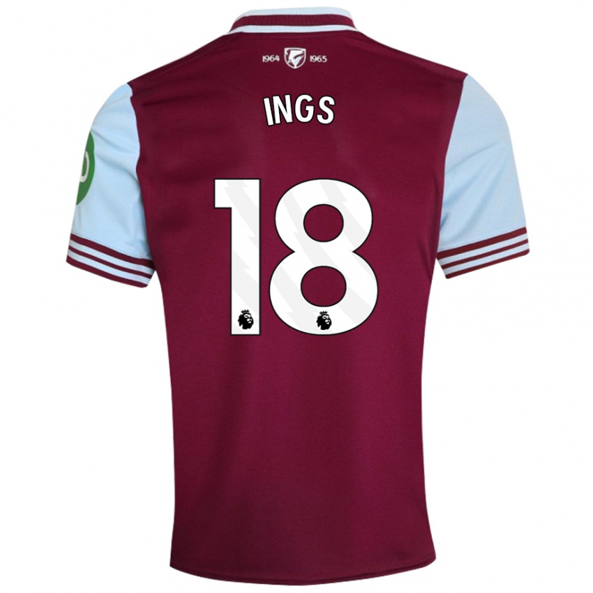 Niño Camiseta Danny Ings #18 Rojo Oscuro 1ª Equipación 2024/25 La Camisa Perú