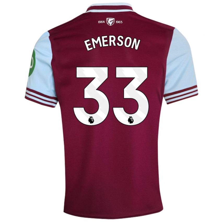 Niño Camiseta Emerson Palmieri #33 Rojo Oscuro 1ª Equipación 2024/25 La Camisa Perú