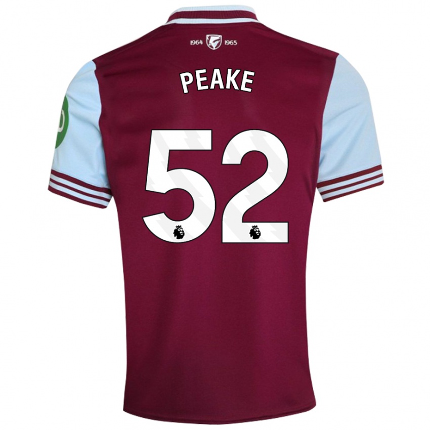 Niño Camiseta Lennon Peake #52 Rojo Oscuro 1ª Equipación 2024/25 La Camisa Perú