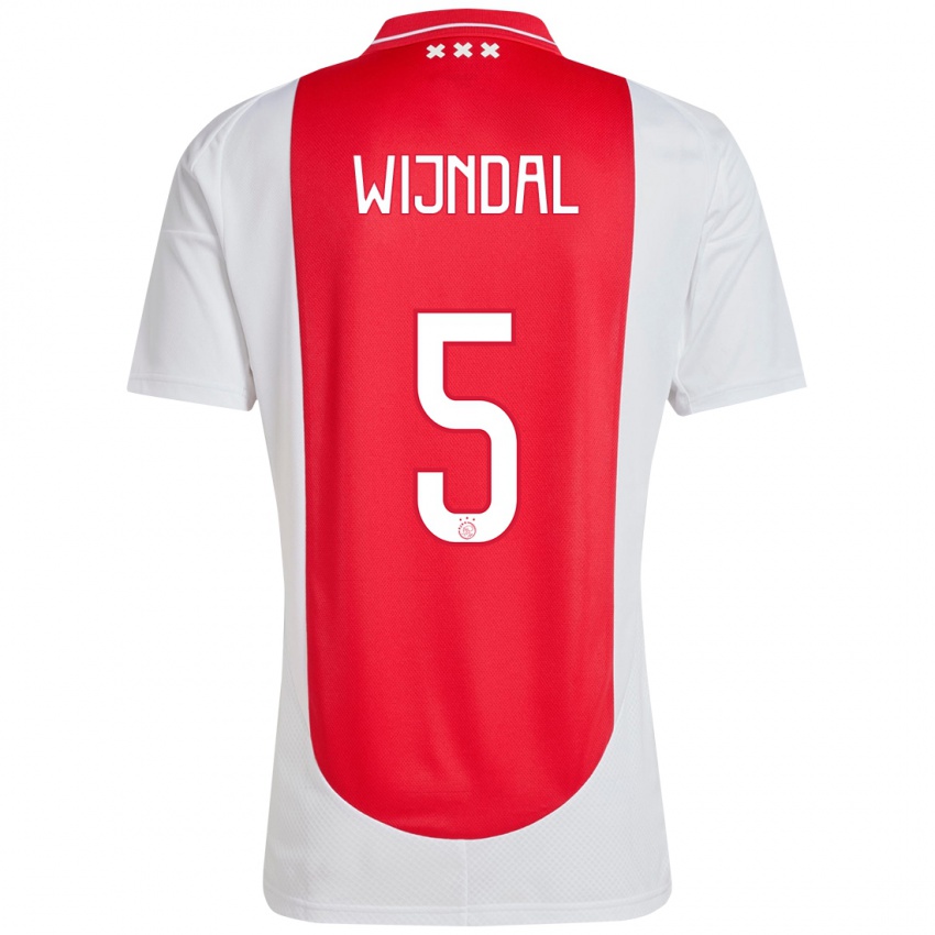 Niño Camiseta Owen Wijndal #5 Rojo Blanco 1ª Equipación 2024/25 La Camisa Perú