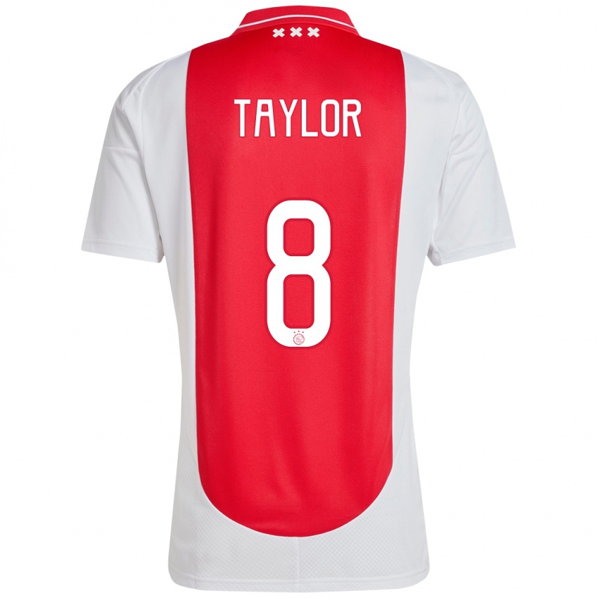 Niño Camiseta Kenneth Taylor #8 Rojo Blanco 1ª Equipación 2024/25 La Camisa Perú