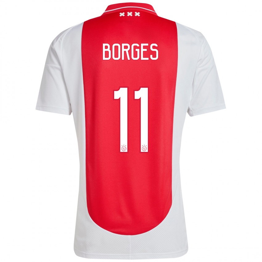 Niño Camiseta Carlos Borges #11 Rojo Blanco 1ª Equipación 2024/25 La Camisa Perú