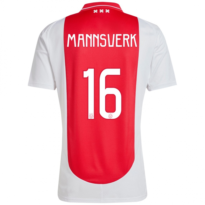 Niño Camiseta Sivert Mannsverk #16 Rojo Blanco 1ª Equipación 2024/25 La Camisa Perú