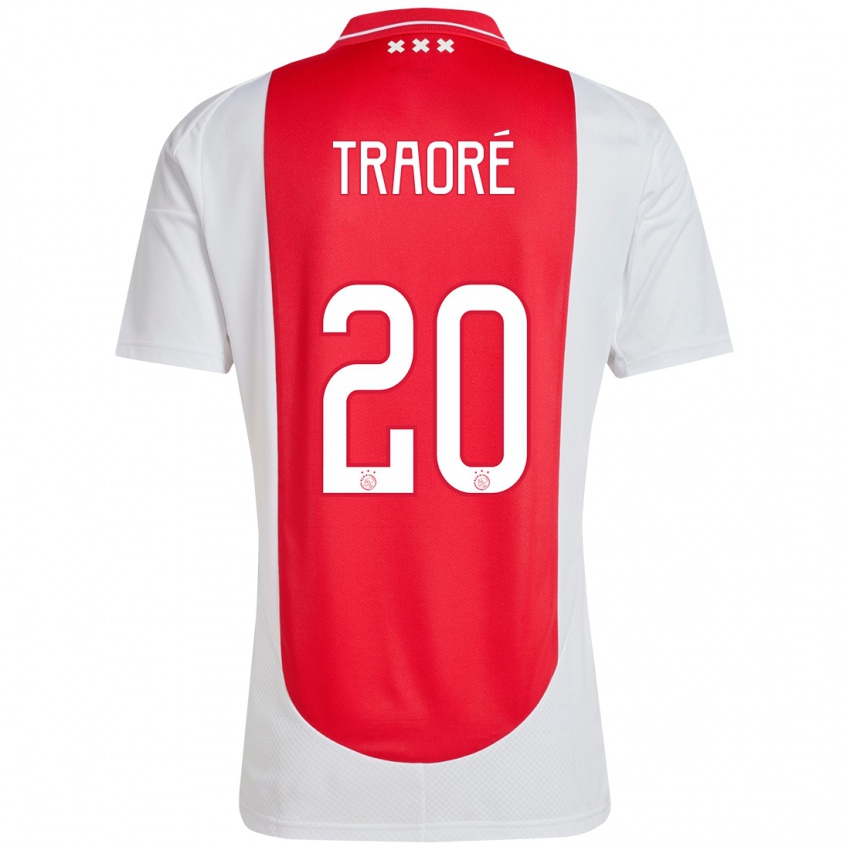 Niño Camiseta Bertrand Traoré #20 Rojo Blanco 1ª Equipación 2024/25 La Camisa Perú