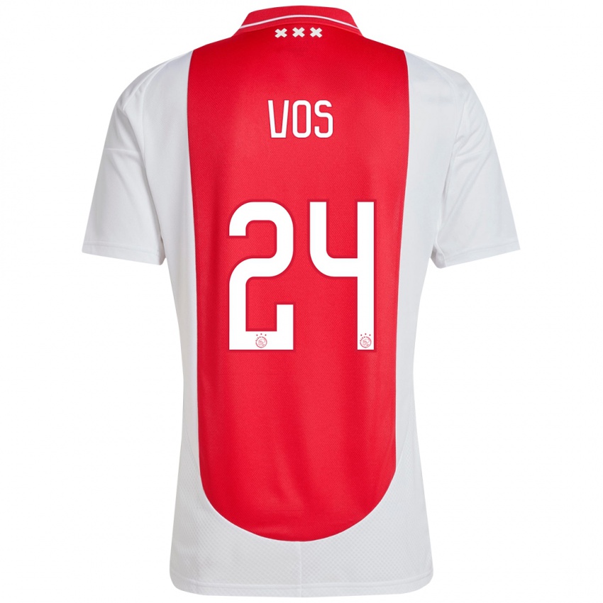 Niño Camiseta Silvano Vos #24 Rojo Blanco 1ª Equipación 2024/25 La Camisa Perú