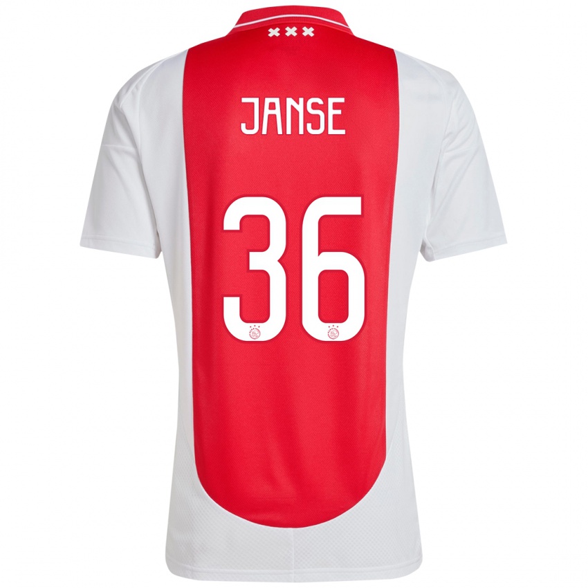 Niño Camiseta Dies Janse #36 Rojo Blanco 1ª Equipación 2024/25 La Camisa Perú