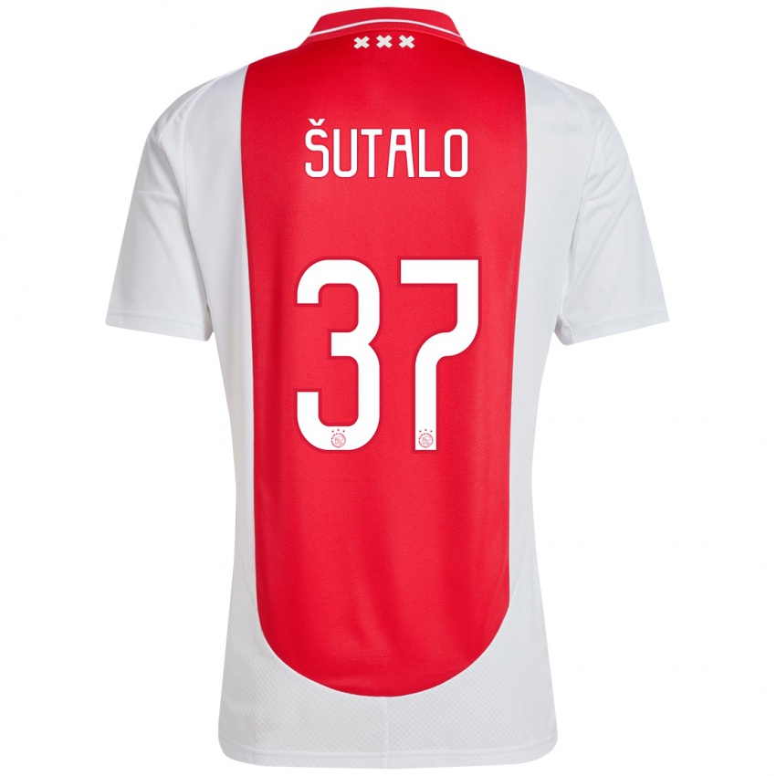 Niño Camiseta Josip Sutalo #37 Rojo Blanco 1ª Equipación 2024/25 La Camisa Perú