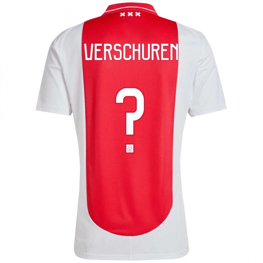 Niño Camiseta Nick Verschuren #0 Rojo Blanco 1ª Equipación 2024/25 La Camisa Perú