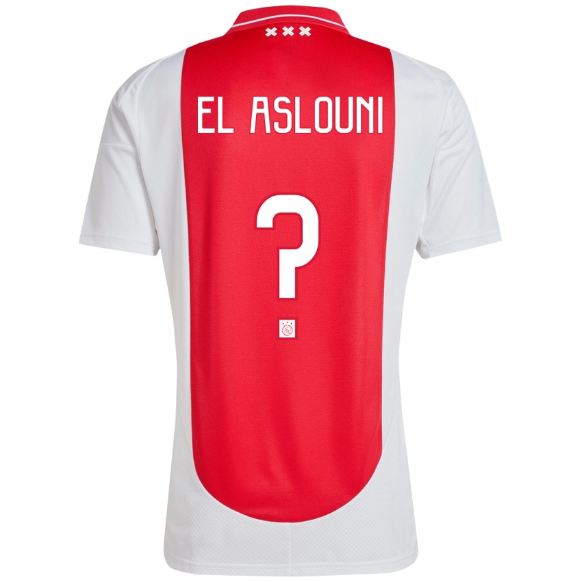 Niño Camiseta Achraf El Aslouni #0 Rojo Blanco 1ª Equipación 2024/25 La Camisa Perú