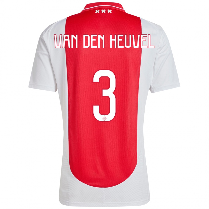 Niño Camiseta Nino Van Den Heuvel #3 Rojo Blanco 1ª Equipación 2024/25 La Camisa Perú