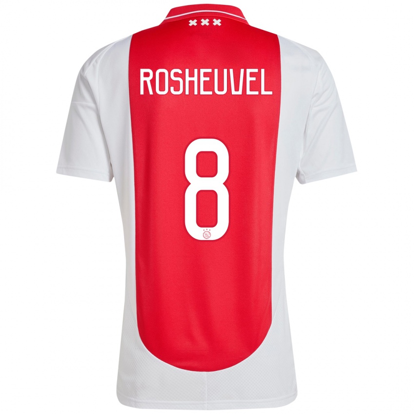 Niño Camiseta Darren Rosheuvel #8 Rojo Blanco 1ª Equipación 2024/25 La Camisa Perú