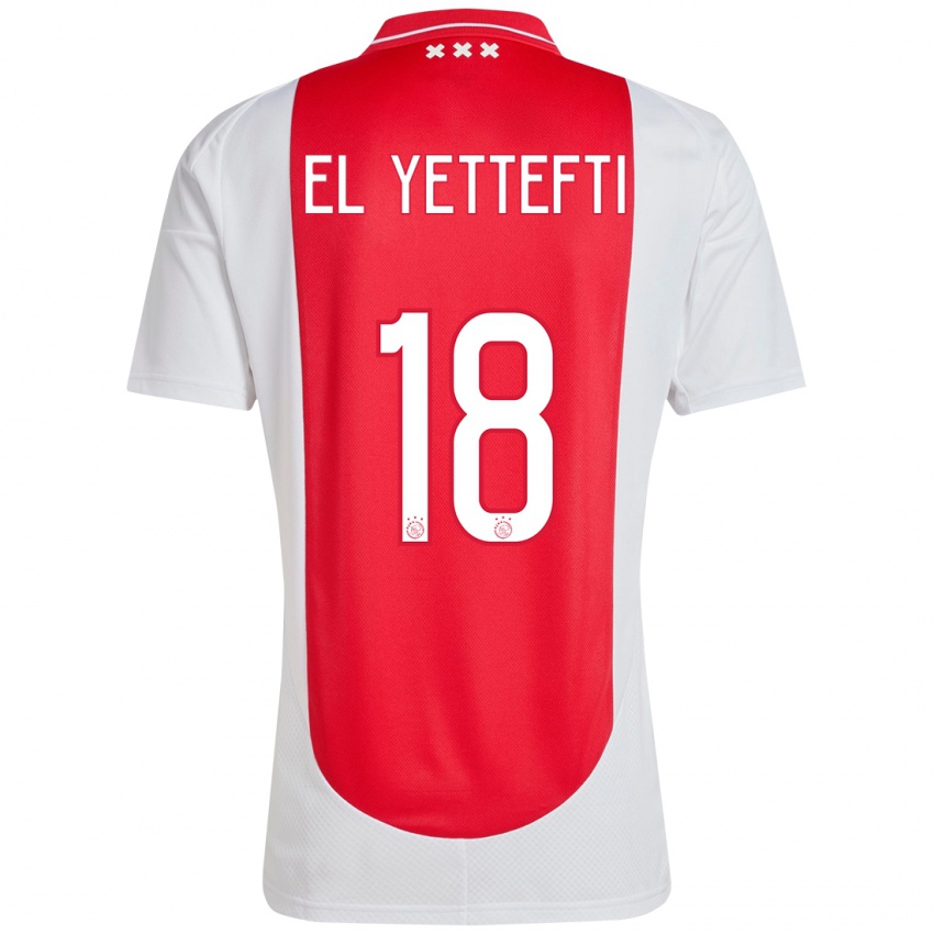 Niño Camiseta Adil Amghar El Yettefti #18 Rojo Blanco 1ª Equipación 2024/25 La Camisa Perú