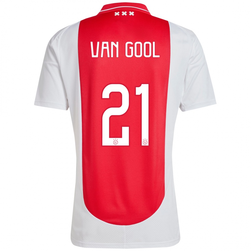 Niño Camiseta Rosa Van Gool #21 Rojo Blanco 1ª Equipación 2024/25 La Camisa Perú