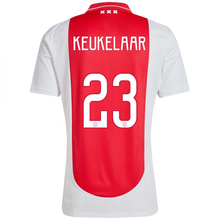 Niño Camiseta Lotte Keukelaar #23 Rojo Blanco 1ª Equipación 2024/25 La Camisa Perú